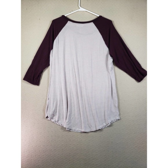 Maurices Shirt Womens 1 White Striped Long Sleeve Scoop Neck Comfort Casual Tee - Picture 7 of 8